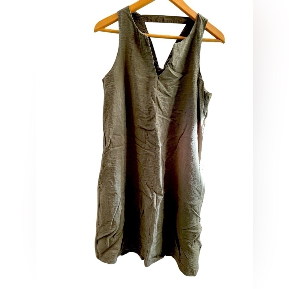Banana Republic dress Sleeveless Olive Green size Medium paper bag style